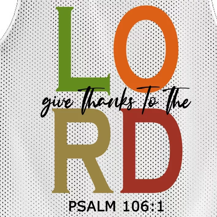 Give Thanks To The Lord Psalm 106:1 Mesh Reversible Basketball Jersey Tank