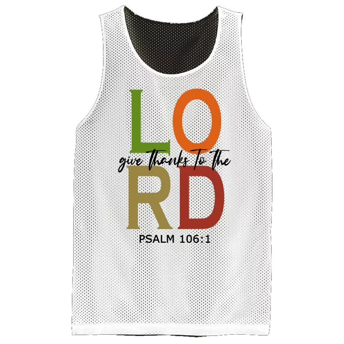 Give Thanks To The Lord Psalm 106:1 Mesh Reversible Basketball Jersey Tank