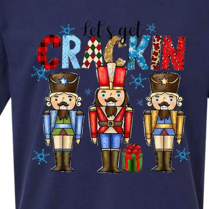 Let's Get This Party Crackin Nutcracker Christmas Pajamas Sueded Cloud Jersey T-Shirt