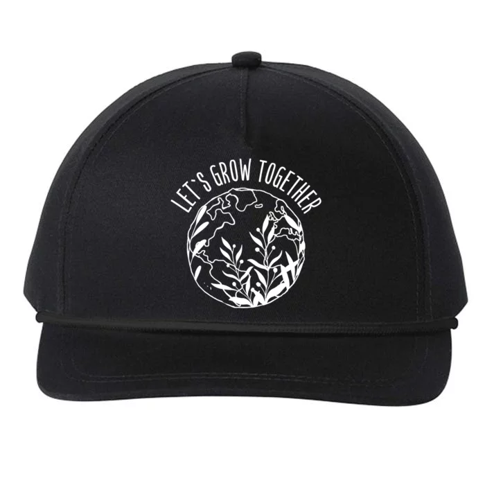 Let's Grow Together Autism Awareness Month Gift Snapback Five-Panel Rope Hat