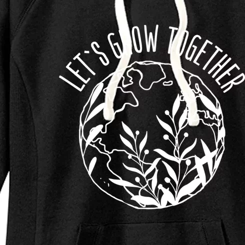 Let's Grow Together Autism Awareness Month Gift Women's Fleece Hoodie