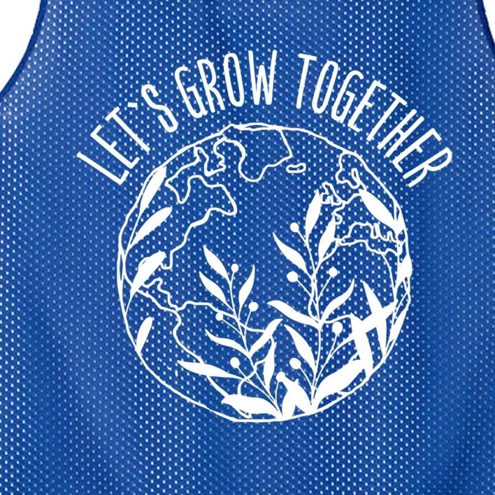 Let's Grow Together Autism Awareness Month Gift Mesh Reversible Basketball Jersey Tank