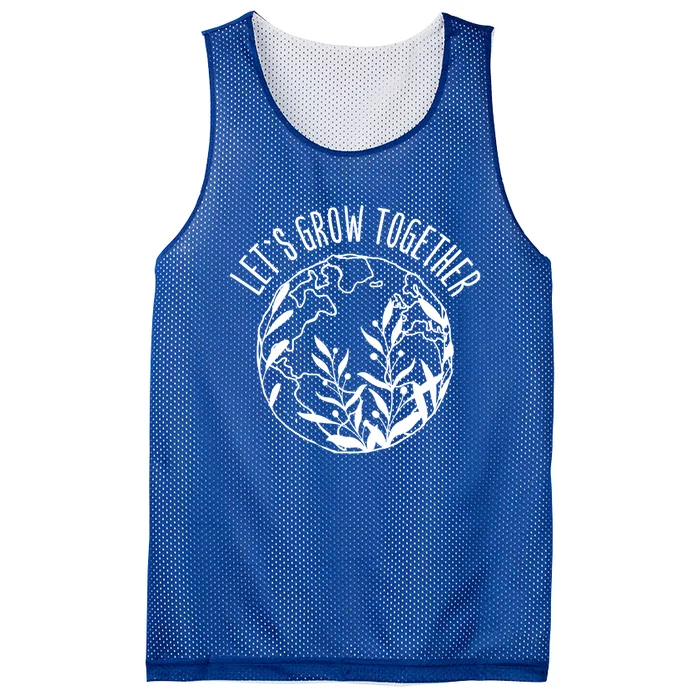 Let's Grow Together Autism Awareness Month Gift Mesh Reversible Basketball Jersey Tank