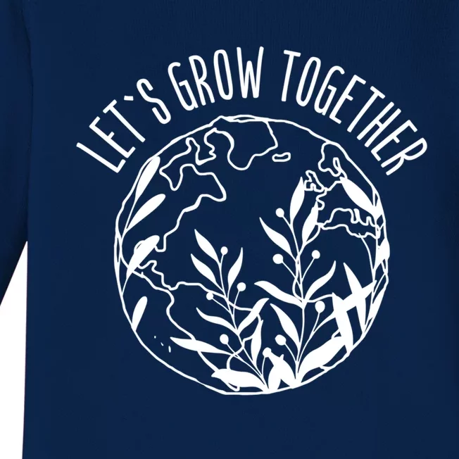 Let's Grow Together Autism Awareness Month Gift Baby Long Sleeve Bodysuit