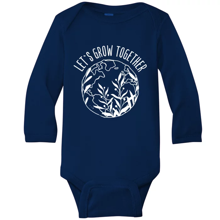 Let's Grow Together Autism Awareness Month Gift Baby Long Sleeve Bodysuit