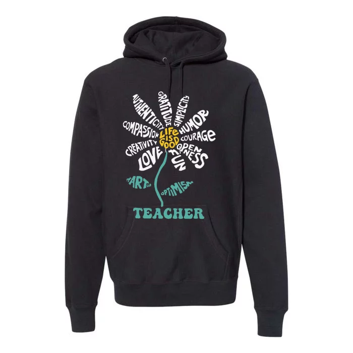 Lifeis Good Teacher Humor Courage Openness Fun Love Premium Hoodie