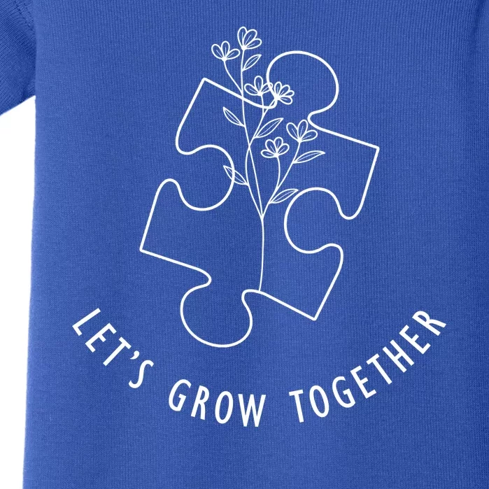 Let's Grow Together Autism Awareness Baby Bodysuit