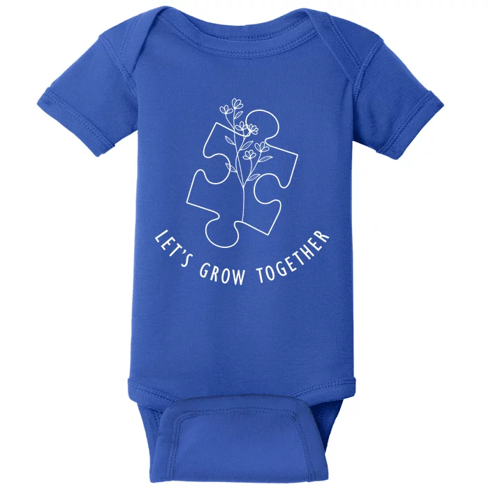 Let's Grow Together Autism Awareness Baby Bodysuit