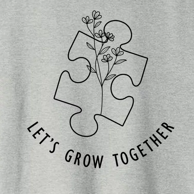 Let's Grow Together Autism Awareness Women's Crop Top Tee