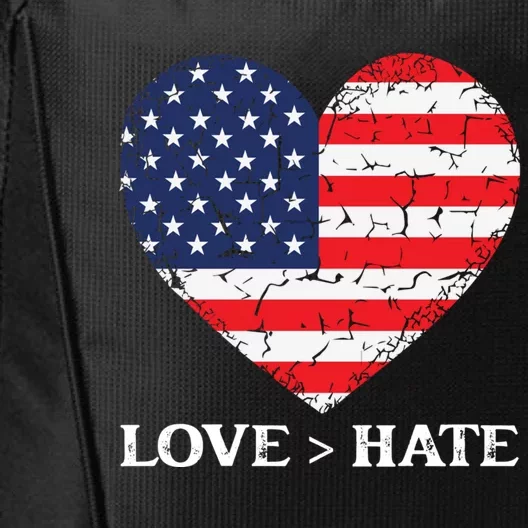 Love Greater Than Hate Love Trumps Hate Peace And Kindness Cute Gift City Backpack