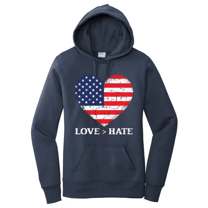 Love Greater Than Hate Love Trumps Hate Peace And Kindness Cute Gift Women's Pullover Hoodie