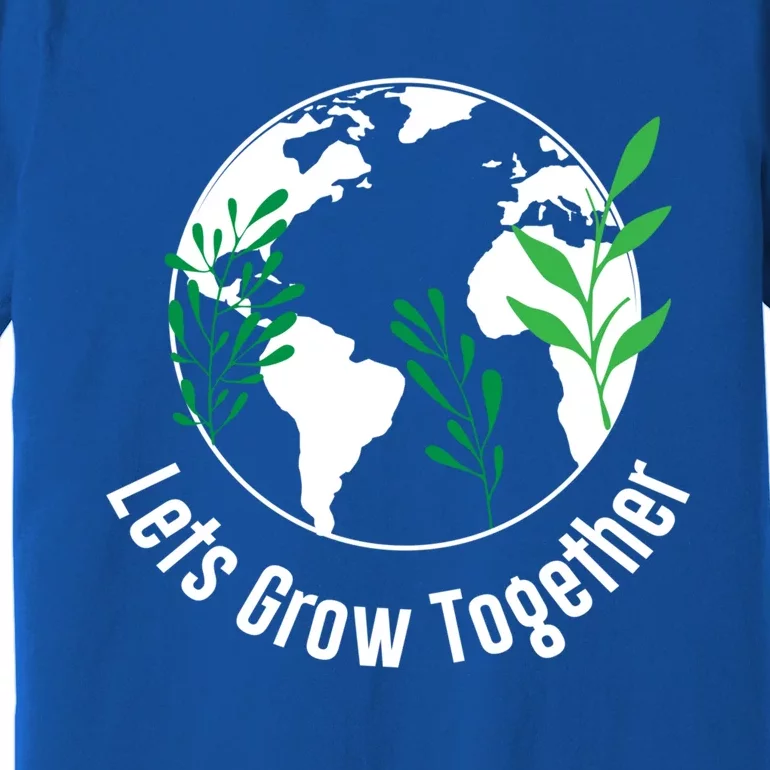 Let's Grow Together Autism Awareness Month Floral Graphic Cute Gift Premium T-Shirt