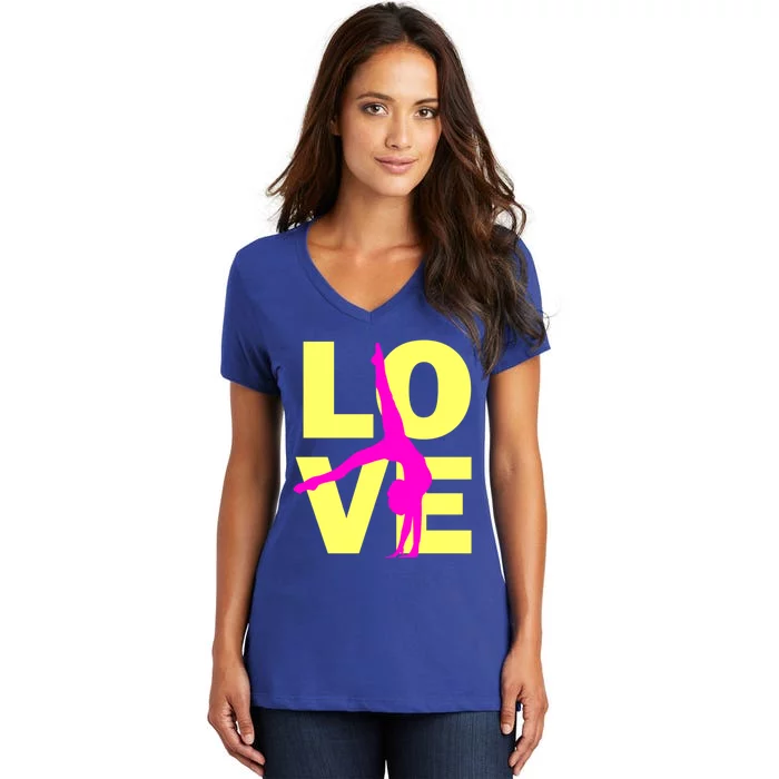 Love Gymnastics Teen Gift Women's V-Neck T-Shirt