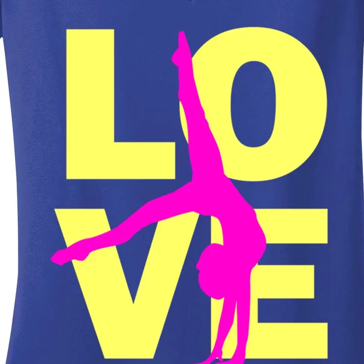 Love Gymnastics Teen Gift Women's V-Neck T-Shirt