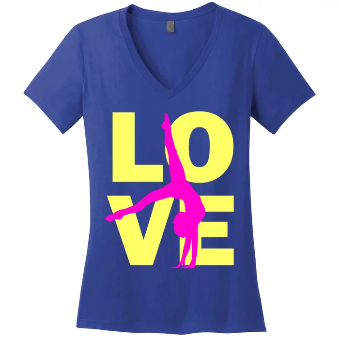 Love Gymnastics Teen Gift Women's V-Neck T-Shirt