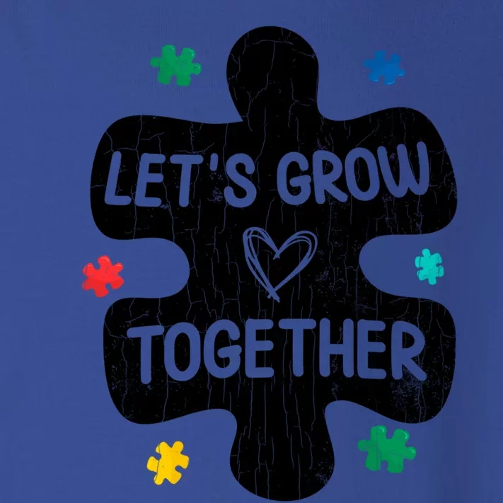 Let's Grow Together Funny Autism Awareness Autistic Graphic Gift Toddler Long Sleeve Shirt