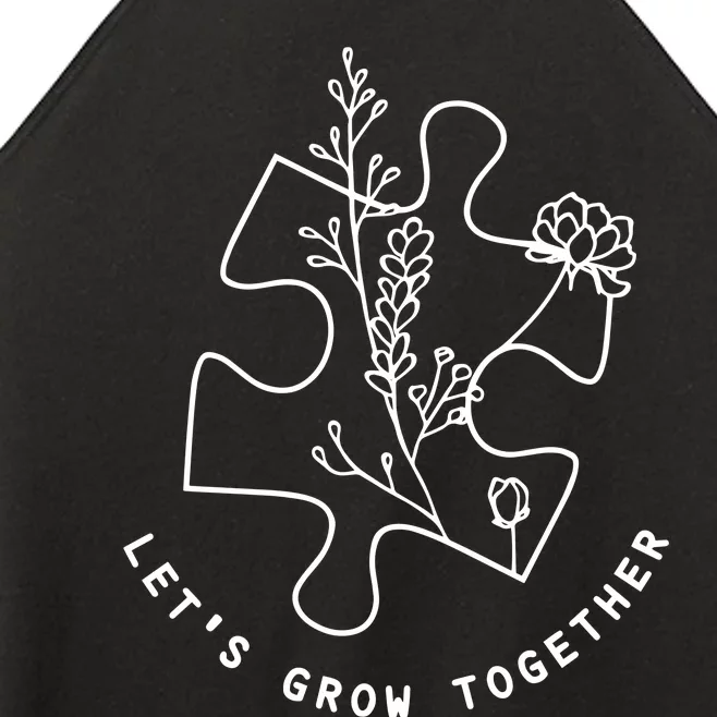 LetS Grow Together Autism Awareness Women’s Perfect Tri Rocker Tank