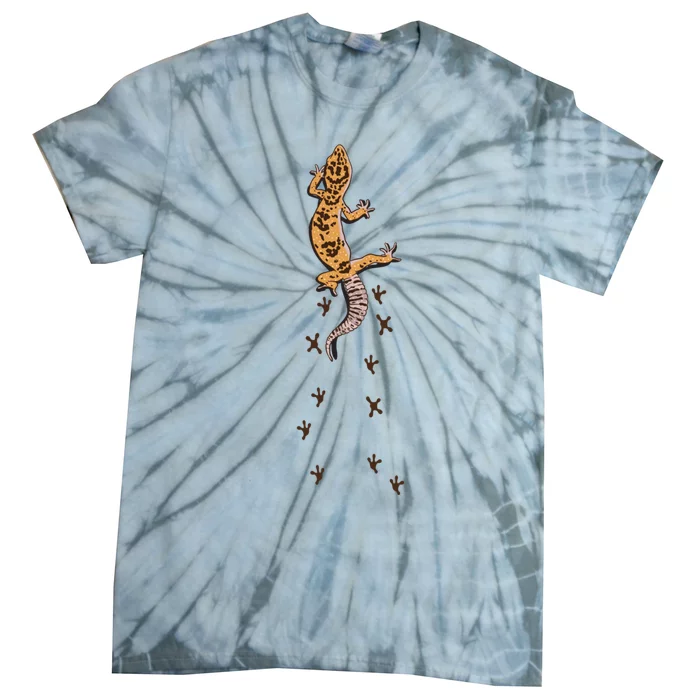 Leopard Gecko Tracks Lizard Lover Gift Meaningful Gift Tie-Dye T-Shirt