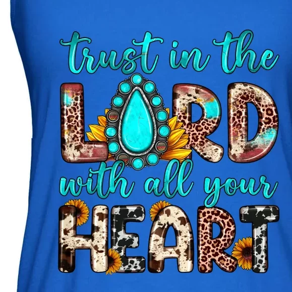 Leopard Gemstone Trust In The Lord With All Heart Christian Gift Ladies Essential Flowy Tank