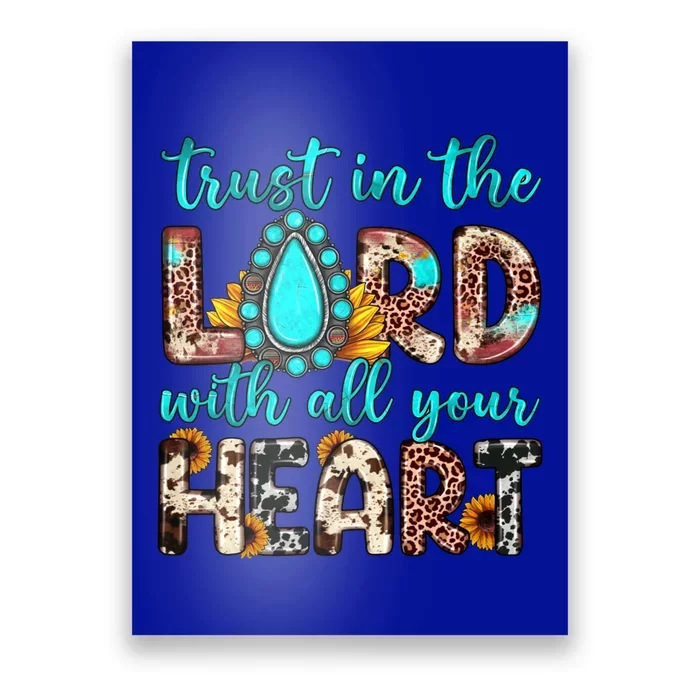 Leopard Gemstone Trust In The Lord With All Heart Christian Gift Poster