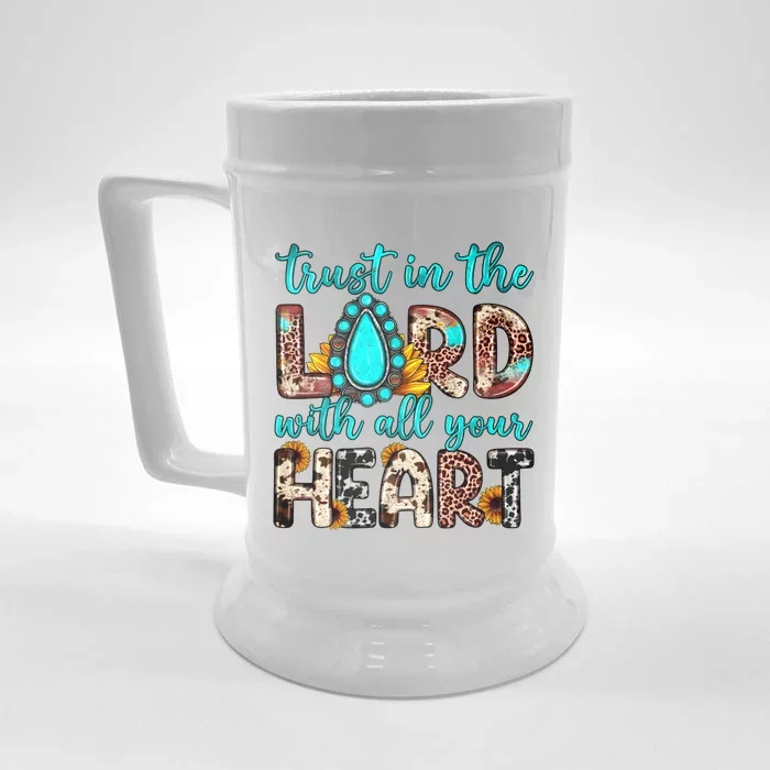 Leopard Gemstone Trust In The Lord With All Heart Christian Gift Front & Back Beer Stein