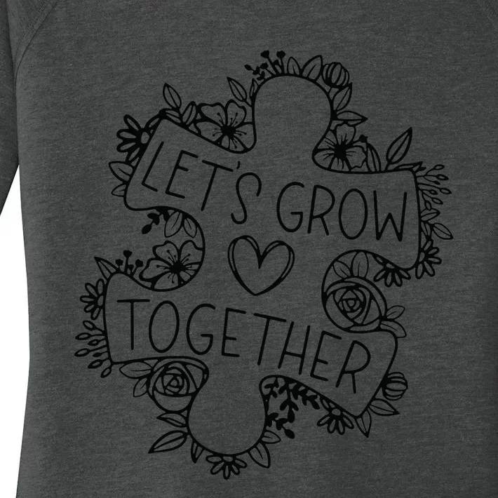 Let's Grow Together Autism Awareness Month Women's Perfect Tri Tunic Long Sleeve Shirt