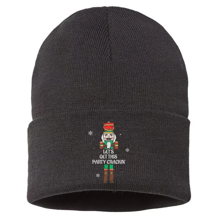 Lets Get This Party Crackin Nutcracker Xmas Holiday Sustainable Knit Beanie