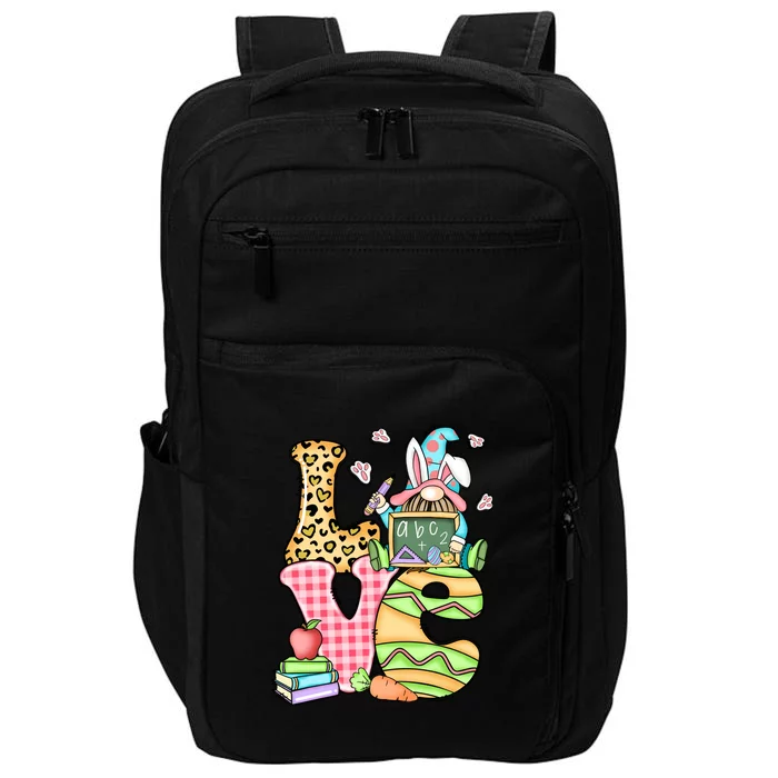 Love Gnome Teacher Easter Day Gift Leopard Impact Tech Backpack