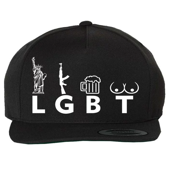 LGTB Lady Liberty Guns Beer Tits Funny Wool Snapback Cap