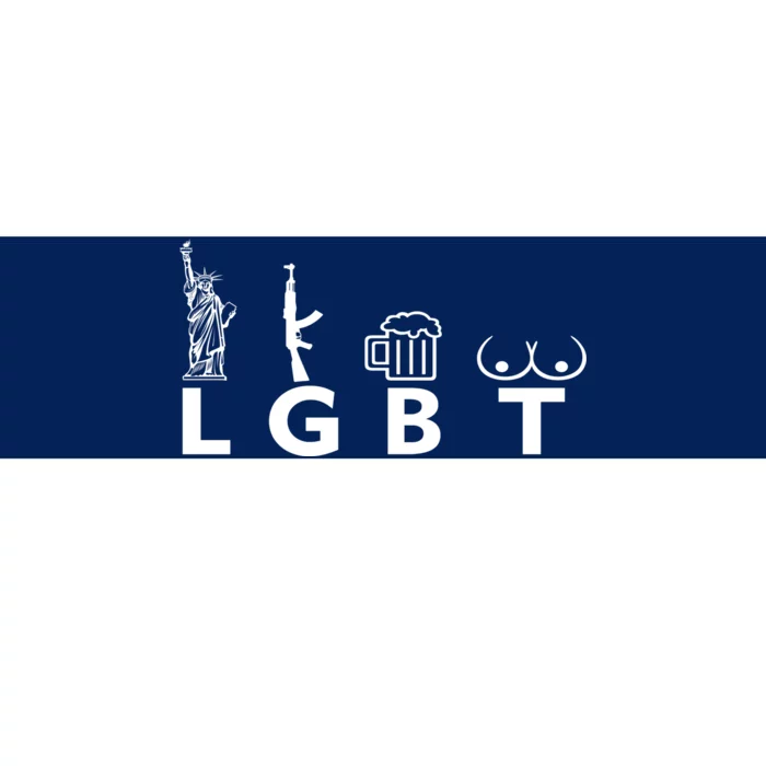 LGTB Lady Liberty Guns Beer Tits Funny Bumper Sticker