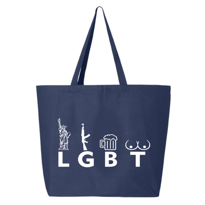 LGTB Lady Liberty Guns Beer Tits Funny 25L Jumbo Tote