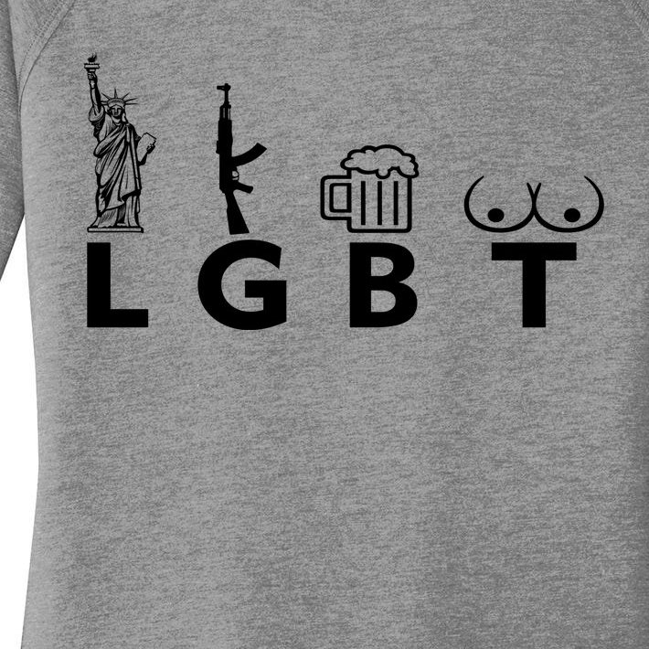LGTB Lady Liberty Guns Beer Tits Funny Women’s Perfect Tri Tunic Long Sleeve Shirt