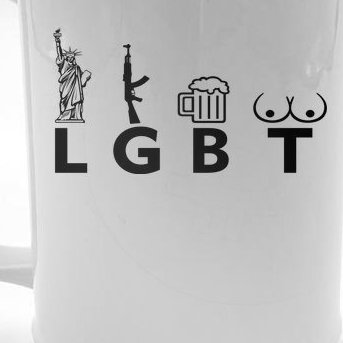 LGTB Lady Liberty Guns Beer Tits Funny Beer Stein