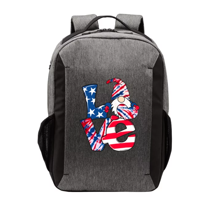 Love Gnome Usa Flag 4th Of July Red White Blue Tie Dye Meaningful Gift Vector Backpack