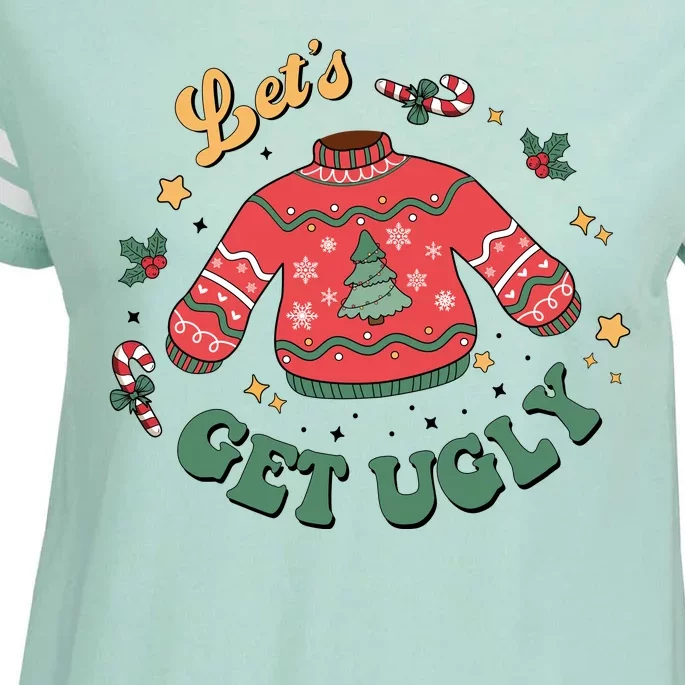 Lets Get Ugly Funny Christmas Enza Ladies Jersey Football T-Shirt