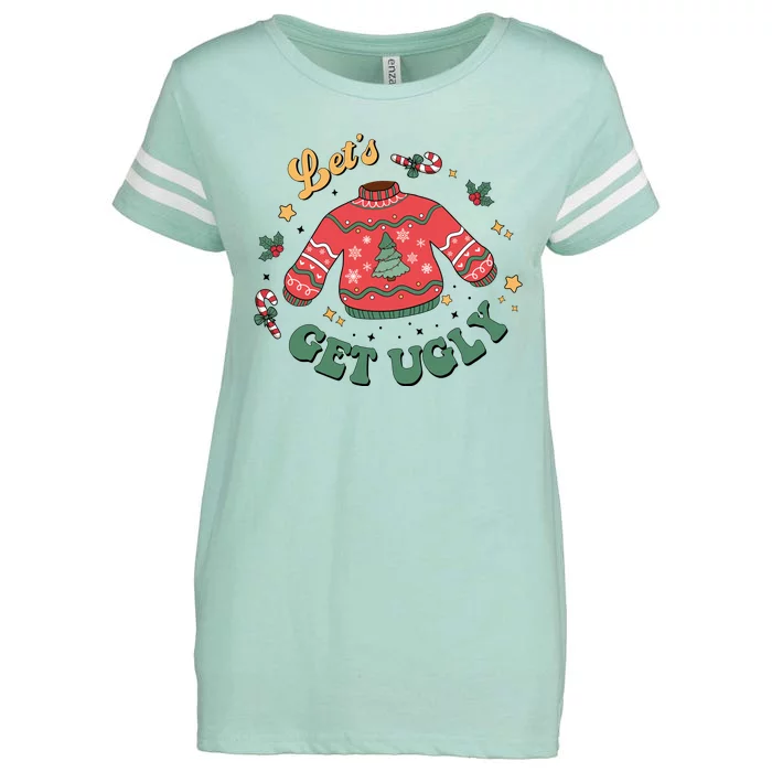 Lets Get Ugly Funny Christmas Enza Ladies Jersey Football T-Shirt