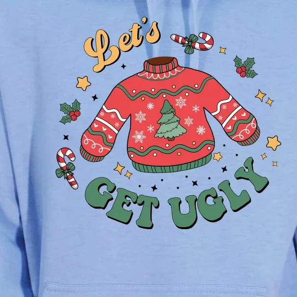 Lets Get Ugly Funny Christmas Unisex Surf Hoodie