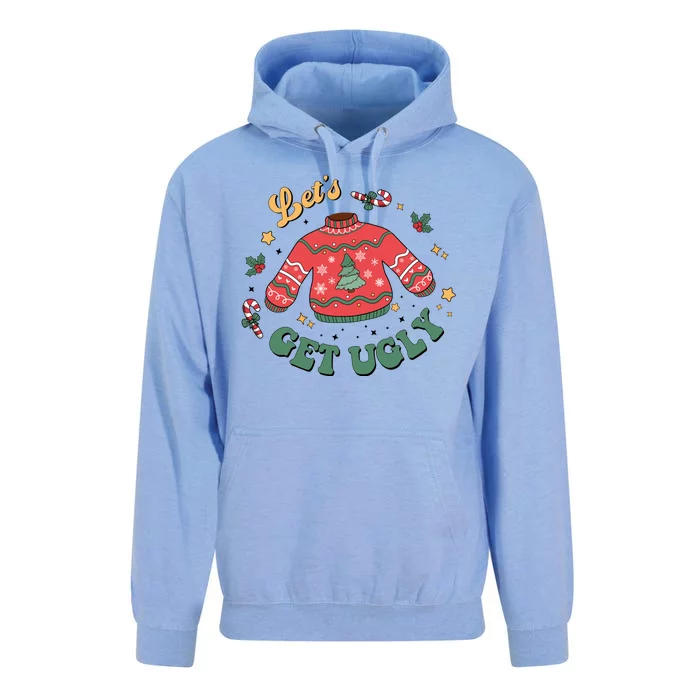 Lets Get Ugly Funny Christmas Unisex Surf Hoodie