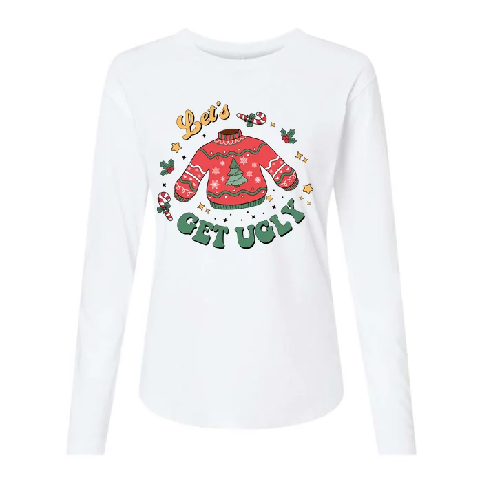 Lets Get Ugly Funny Christmas Womens Cotton Relaxed Long Sleeve T-Shirt