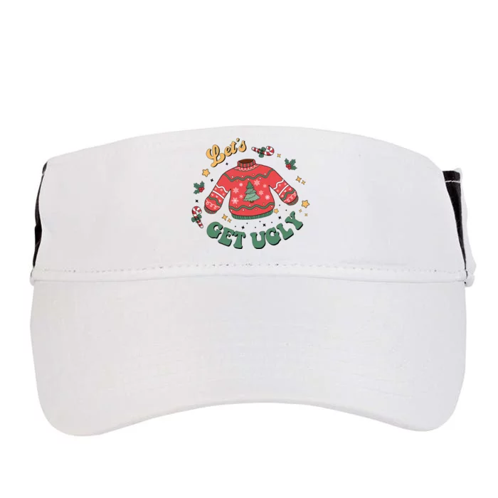 Lets Get Ugly Funny Christmas Adult Drive Performance Visor