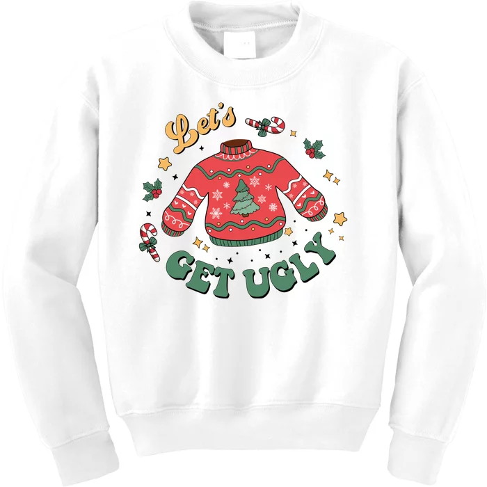 Lets Get Ugly Funny Christmas Kids Sweatshirt