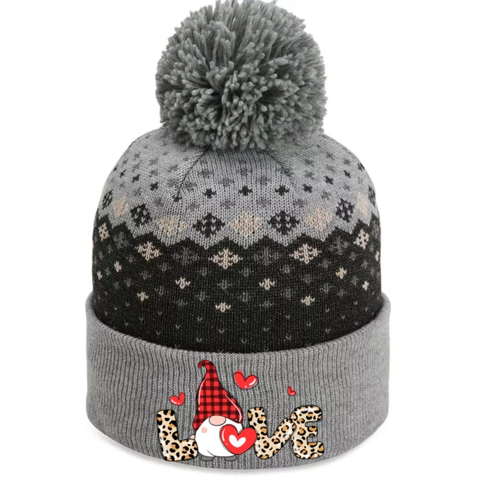 Love Gnome Valentines Day The Baniff Cuffed Pom Beanie