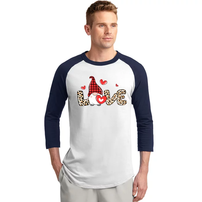 Love Gnome Valentines Day Baseball Sleeve Shirt