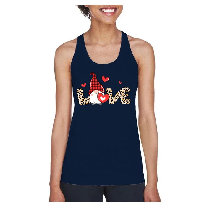 Love Gnome Valentines Day Women's Racerback Tank