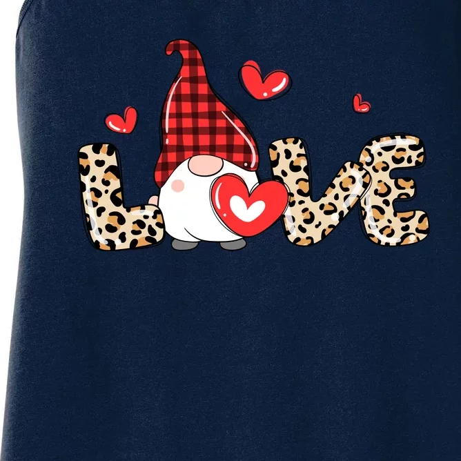 Love Gnome Valentines Day Women's Racerback Tank