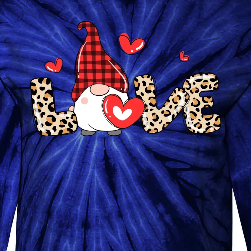 Love Gnome Valentines Day Tie-Dye Long Sleeve Shirt