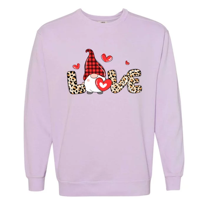 Love Gnome Valentines Day Garment-Dyed Sweatshirt