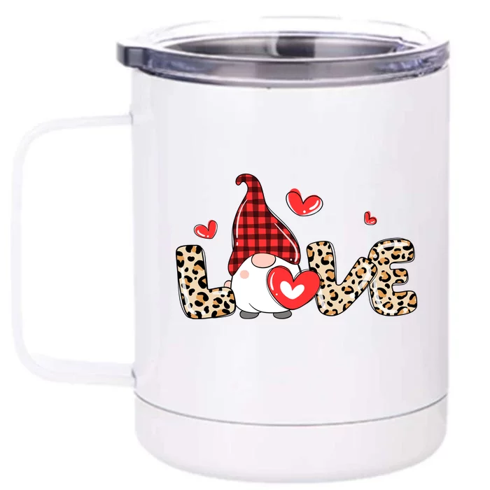 Love Gnome Valentines Day Front & Back 12oz Stainless Steel Tumbler Cup