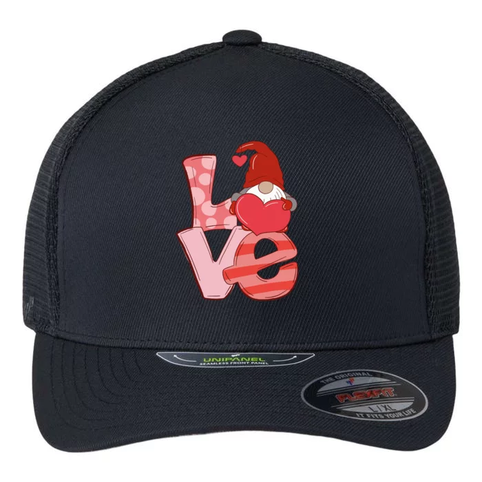 Love Gnome Valentines Day Cute Gift Flexfit Unipanel Trucker Cap