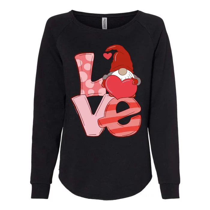 Love Gnome Valentines Day Cute Gift Womens California Wash Sweatshirt